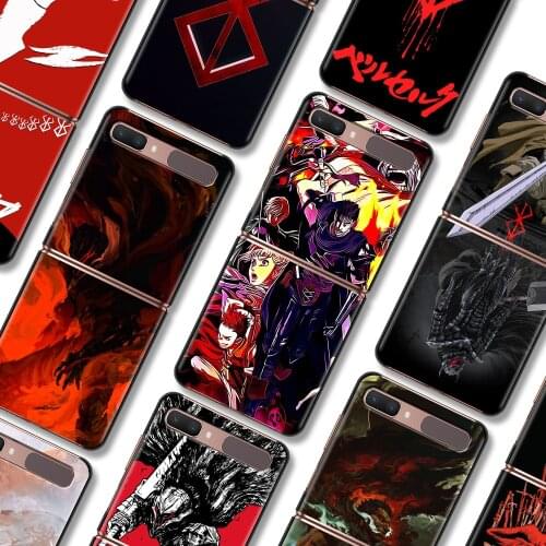 Protective guscio Case For Samsung Galaxy Z Flip 3 5G Folding Shell Black Hard Cover Bumper Berserk