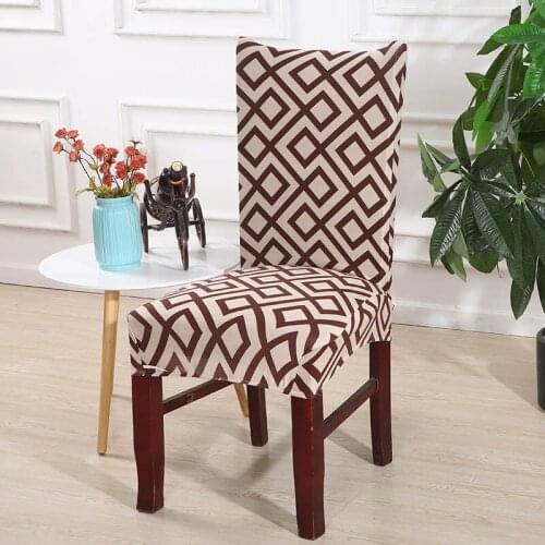 Dining Room Protect Chair Cover Vintage Kitchen Spandex Stretch Seat Cover Christmas Removable Elastic Office Chair Seat Case