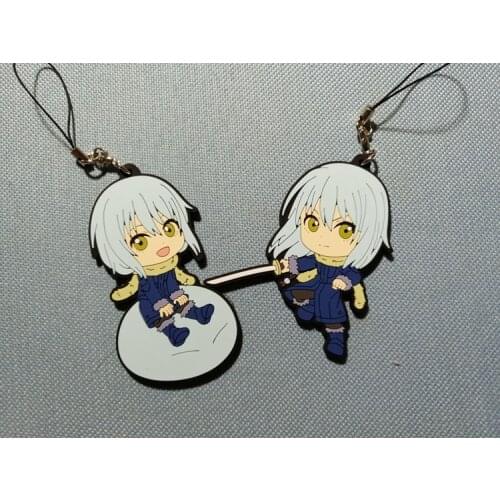 1pcs Japanese anime figure rubber tensei shitara slime datta ken Rimuru Tempest Heroine keychain Anime keychain Phone charm