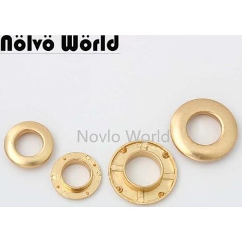 10-50 pieces 2 size 11mm 14mm stain gold pushed eyelet grommets bag chain metal press round grommet