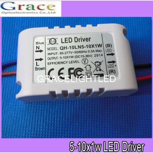 10pcs/lot 5-10x1W LED driver 5x1W 6x1W 7x1W 8x1W 9x1W 10x1W External power supply transformers for ceiling light lamps