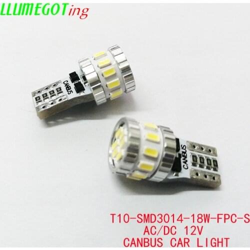 10pcs T10 W5W 194 168 White 18x SMD3014 AC12V No Polarity Canbus No Error Width Indicator Interior License Plate Lights for AUDI