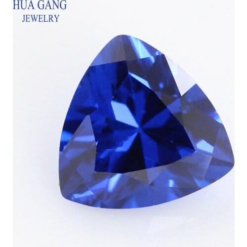 113# Spinel Blue Trillion Shape Brilliant Cut Synthetic Spinel Stone For Jewelry Size 3x3-12x12mm Free Shipping
