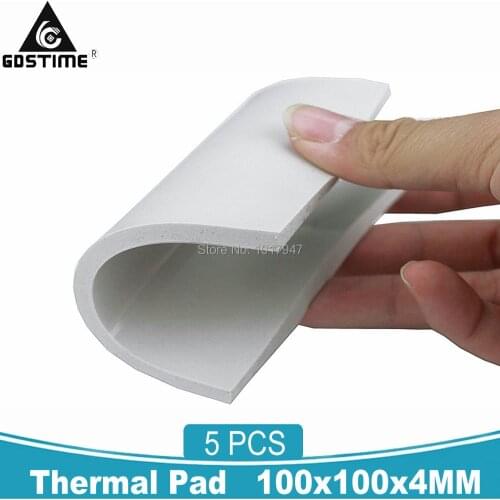 5Pieces LOT 100x100x4mm GPU IC Heatsink Cooling Thermal Conductive Silicone Pad 4MM