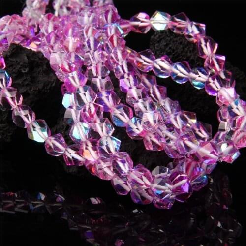 AAA+ Faceted Austrian Crystal Glass Beads Purple Glitter MoonStone Loose Spacer Beads For Jewelry Making DIY Bracelet Necklace