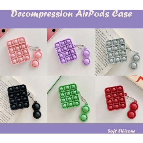 Reliver Stress Pop Rainbow Fidget Toys Earphone Case For Apple AirPods Pro Squishy Finger Pinch Cover For Airpods 1 2 Case Funda
