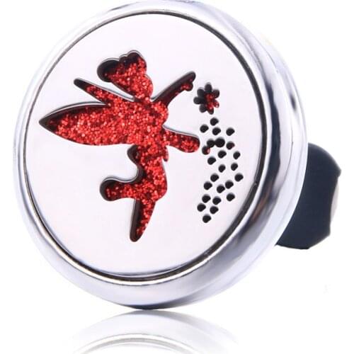 Butterfly Fairy Car Air Diffuser Stainless Steel Vent Freshener Car Essential Oil Diffuser Perfume Aromatherapy Necklace Locket
