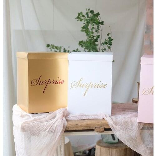 1pcs/lot Birthday Surprise flowers paper gift boxes for girl friend birthday party cake balloon Surprise gift box decor supplies