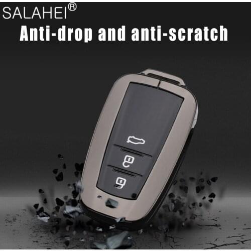 TPU+Zinc Alloy Car Remote Key Case Cover Protection Shell For Toyota Prius Camry Corolla C-HR CHR RAV4 Prado 2018 Accessories