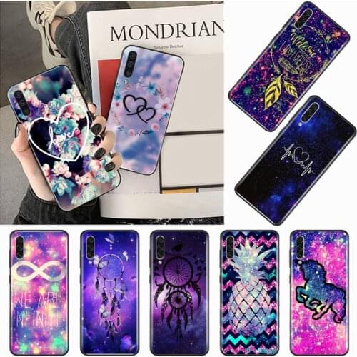 Infinity on Purple pattern Phone Case For Samsung galaxy S 9 10 20 A 10 21 30 31 40 50 51 71 s note 20 j 4 2018 plus