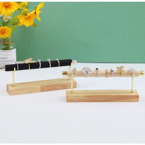 Wooden Jewelry Display Stand Ring Holder T-Bar Display Bracelets Anklets Jewelry Display Stand Packaging Jewelry Tool