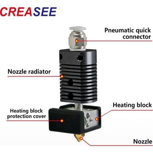 CREASEE 3D Printer Extruder Hotend Nozzle Radiator Aluminum Kit Heat Block Print 3 D Parts Accessories