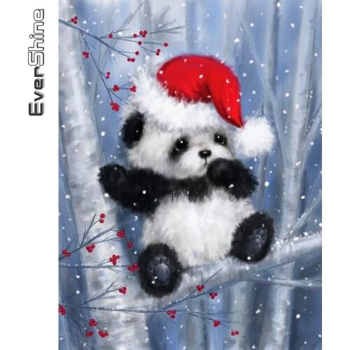 Evershine Diamond Painting Panda 5D DIY Winter Diamond Embroidery Sale Cross Stitch Animal Rhinestone Kit Wall Decor