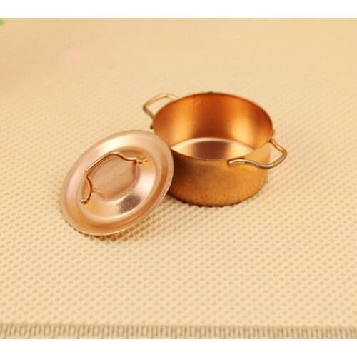 G05-X148 children baby gift Toy 1:12 Dollhouse mini Furniture Miniature Copper pot 1pcs