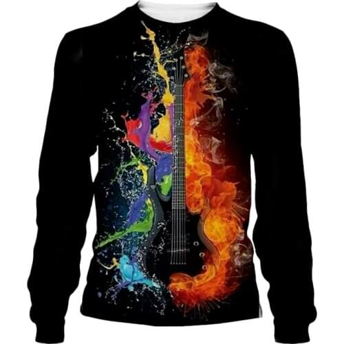 Guitar art Musical instrument 3D full printing fashion hoodies/sweatshirts Unisex hip hop style streetwear casual styly
