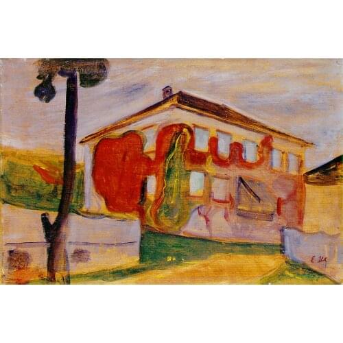 Oil Painting Reproduction on Linen Canvas,red-creeper-1900by Edvard Munch,100% handmade,abstract oil painting