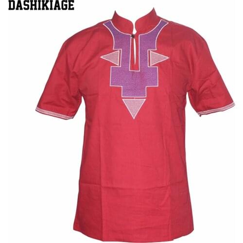 Dashikiage Red Men Shirt African Hippie Vintage Top Haute Tribal Blouse Dashiki Purple Embroidered Nigerian Native Ankara Top