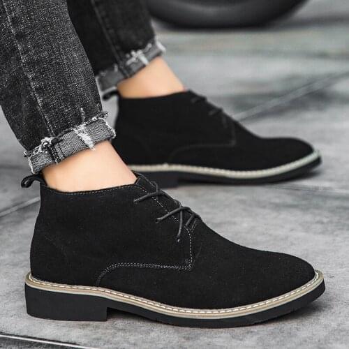 Sports Casual Shoes Men Leather Casual Shoes Flat Man Fashion Boots Outdoor Footwear Mens Sneakers Black Male Shoe Leisure