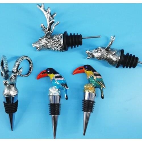 15 Style Swan Pterosaur Grape Antelope Head Zinc Alloy Grape Red Wine Stopper Save Plug Champagne Bottle Cap Toucan Wine Cover