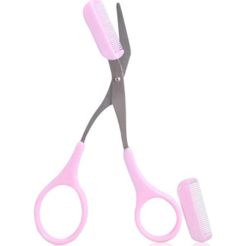 Wenkbrauw Trimmer Schaar Met Kam Remover Makeup Tools Ontharing Grooming Vormgeven Scheerapparaat Trimmer Wimper Haarspeldjes