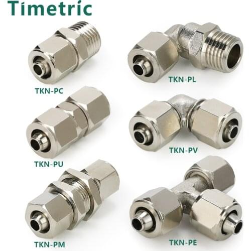 Metal Copper Tape nut Threaded Air Compressor Hose Quick Connector Plug Socket Connector TKN PC PE PL PM PV PU