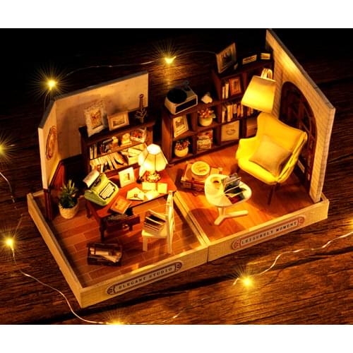 CUTEBEE DIY Dollhouse Furniture Diy 3D Wooden Miniature Doll House Kit Toys Birthday Gift For Children Girl