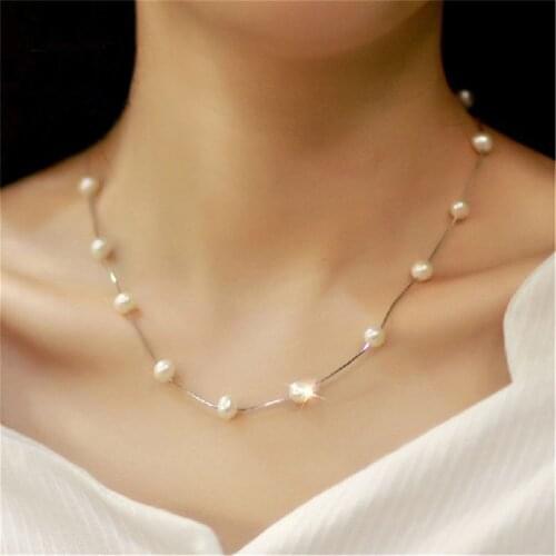 Fashion Charm Jewelry Pendant Chain Pearl Choker Chunky Statement Bib Necklace