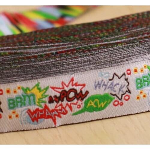 New 2014 lace 5/8' 16mm 10yard/set 100% polyester computer jacquard ribbon whack Cartoon ribbon