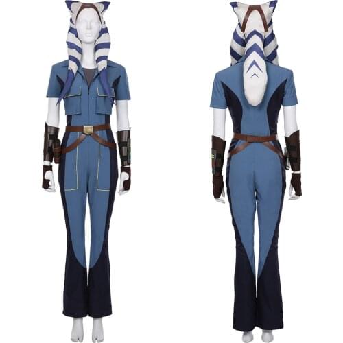 New Star Cosplay Wars Ahsoka Tano Cosplay Costume Adult Overall Jumpsuit Suit Halloween Carnival Costume
