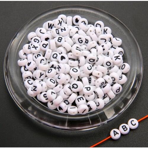 Wholesale 100Pcs 4x7mm Round Acrylic Oval Letter Alphabet Beads For Jewelry Making Needlework Beads DIY Handmade Accessories