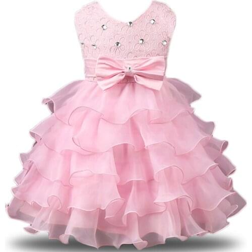 2019 New Brand Girl Dress Summer 3-8 Years Floral Baby Girls Dress Vestidos 6 Colors Wedding Party Baby Clothes