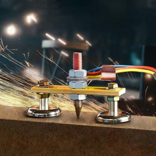 Strong Magnetic Ground Clamp Connector with Conductive Rod Stud for Welding Machine Auto Bodywork Repair Tools