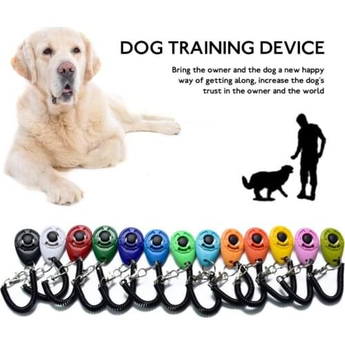 Dog Training Clicker Adjustable Wrist Strap Sound Key Chain Dog Whistle Pet Cat Plastic Clicker Dogs Click Trainer Dog Supplies