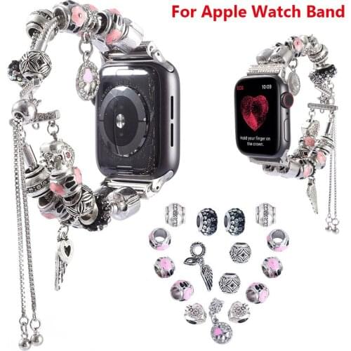 DIY Women Straps for Apple Watch SE 6 5 Band 44mm iWatch Jewelry Bands 42mm Accessories 40mm Series 3 Bracelet 38mm Bling Luxury