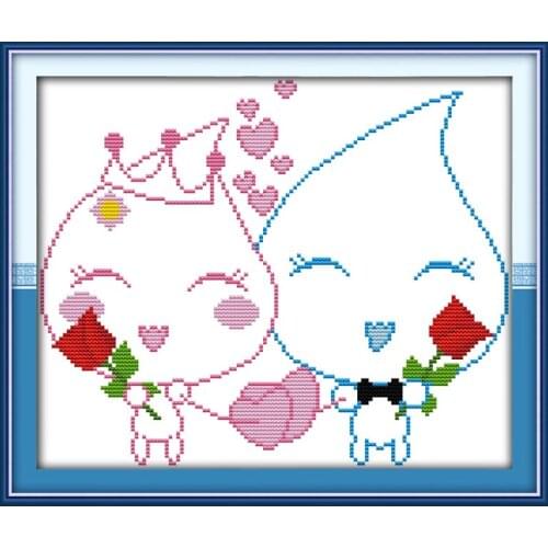 Hand in hand cross stitch kit 14ct 11ct count print canvas stitches embroidery DIY handmade needlework plus