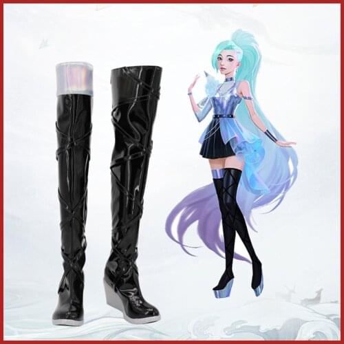 LOL KDA Seraphine Cosplay Boots PU Shoes Adult Women Halloween Cosplay Prop