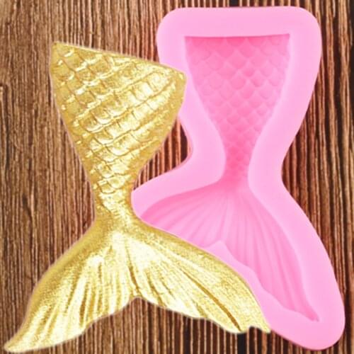 Silicone Mermaid Tail Mold 3D Baking Cake Decoration Jelly Sugar Craft Fondant Gumpaste Pastry Clay Candy Soap Molds