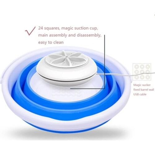 Folding Laundry Tub Basin Portable Mini Washing Machine Automatic Clothes Washing Bucket CLH@8