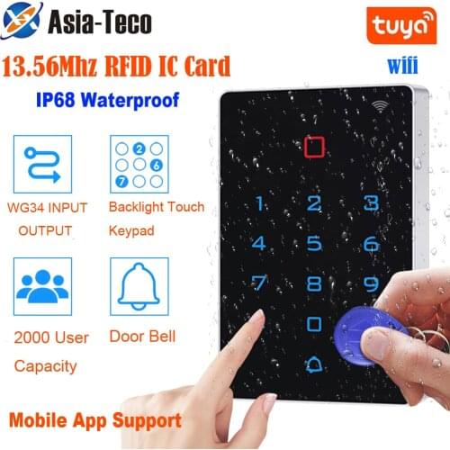 13.56Mhz Rfid Card WIFI Tuya Smart Door Lock Door Access Control System Standalone Bluetooth Keypad Door Entry Access Controller