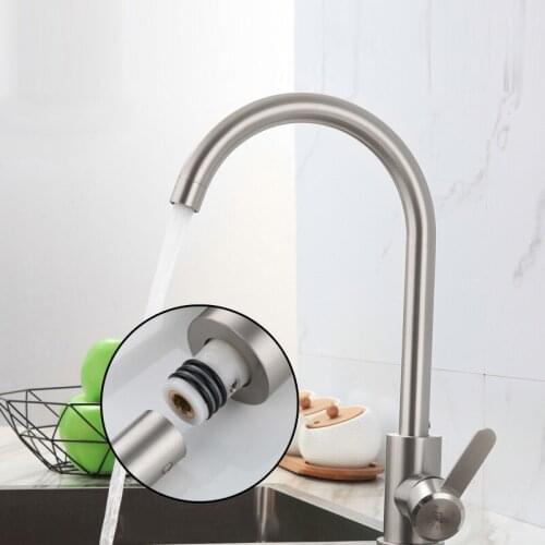 Kitchen Faucets Stainless Steel Kitchen Mixer Single Handle Single Hole Kitchen Faucet Mixer Sink Tap Kitchen Faucet Y40107