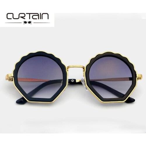 Kinder zonnebril 2019 Boys&girls Cute Seashell hawaii Beach sunglasses 4-10 years baby sun glasses Vintage Round oculos N344