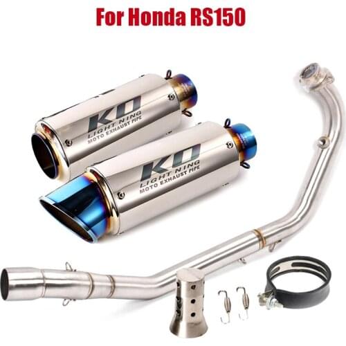 For Honda RS150 Full Exhaust System Exhaust Pipe Muffler Removable DB Killer Escape Slip On Front Header Middle Link Pipe