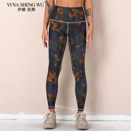 Women Yoga Pants Compression Elastic Gym Fitness Sport Printed Leggings Tights Running Workout Sportswear Girl Training Leggings