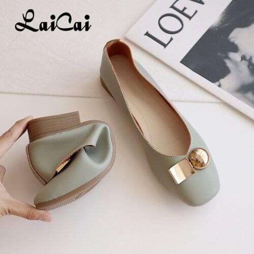 Womens Soft Bottom Fairy Style All-Matching Comfortable 2021 Summer New Flat Heel Low-Cut Square Toe Slip-on Lazy Ladies Shoes