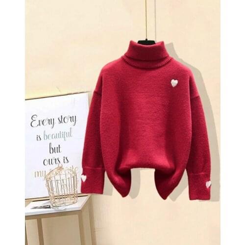 New Fashion 2021 Women Autumn Winter Tertleneck Sweater Pullovers Dress Casual Warm Female Knitted Sweaters Pullover Lady