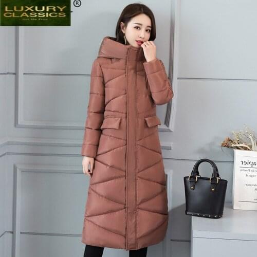 Winter Parkas Jacket Mujer Women Clothes 2021 Korean Padded Casual Long Coat Hooded Ladies Slim Elegant Warm Parka 8876