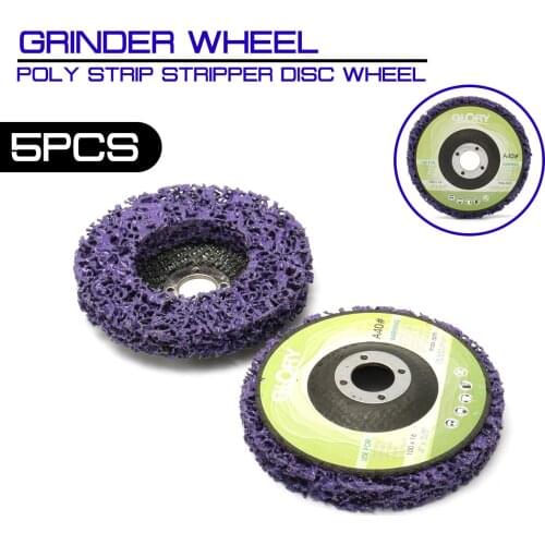 5pcs/Set 100x16mm Poly Strip Stripper Disc Wheel Stripper Clean Grinder Sanding Polishing Remover Removal Paint Rust