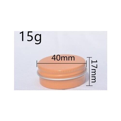 50 PCS 15g Cream Jar Tin Cosmetic Lip Balm Containers Nail Derocation Crafts Pot Refillable Bottle Screw Thread Empty Aluminum