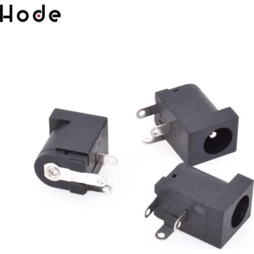 50PCS DC-005 Black DC Power Jack Socket Connector 5.5x2.1mm Barrel-Type PCB Mount