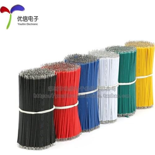 50pcs/Line length 8CM 24AWG Wireway Electronic wire Connecting line Double head Plating tin Red Yellow Blue Green Black White